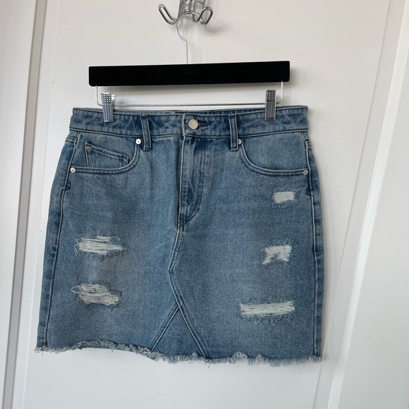 Volcom High-Rise Distressed Denim Skirt - Picture 1 of 7